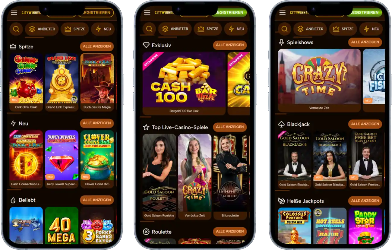 CityWinnerz Casino mobil spielen